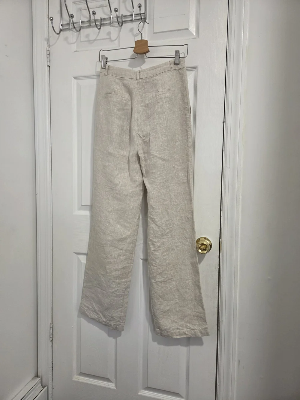 Reformation High-Rise Wide Leg Linen Pants - Cream